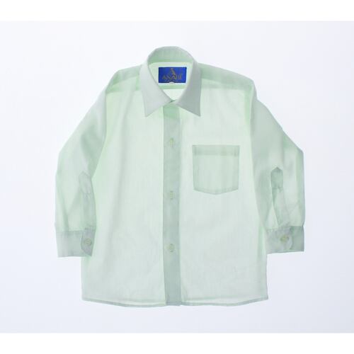 Camisa De Vestir Niño Bebe Color Verde Menta Manga Larga 3578 1 A 4 Años.