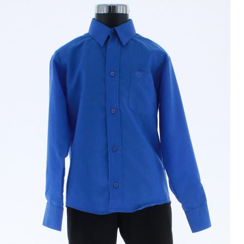 Camisa De Vestir Niño Color Azul Rey Manga Larga 3611 2 A 18 Años