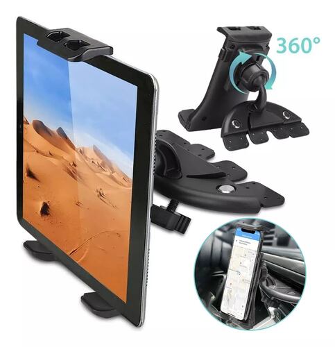 Soporte Base Celular Y Tablet Auto Hasta 10.5 Universal  Negro