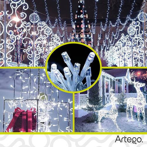 Luces de navidad 500 led serie JUMBO SIZE interior exterior jardín fachada Decoración Navidad eventos bodas LED christmas string lights con temporizador Artego.