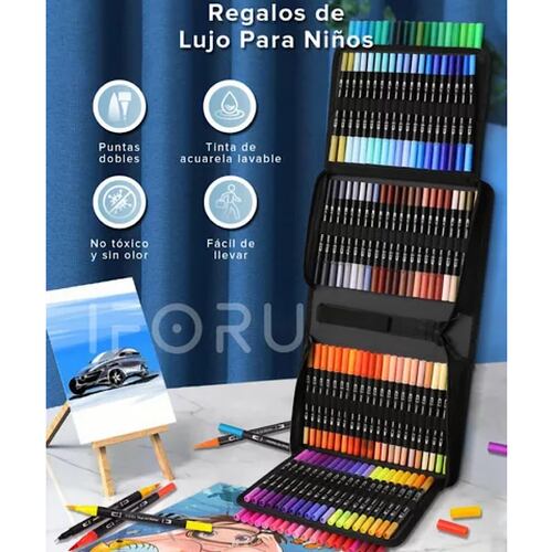 Plumones Punta Pincel Doble Punta Marcadore Iforu 120 Colors.