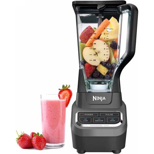 Licuadora Ninja Professional Blender 1000w Co650b 2.1 L Negra Y Plata 120v Reacondicionado Grado A