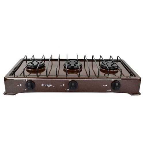 PARRILA DE MESA FRAGA P 803 PORCELANIZADA 3 QUEMADORES ORTY4.