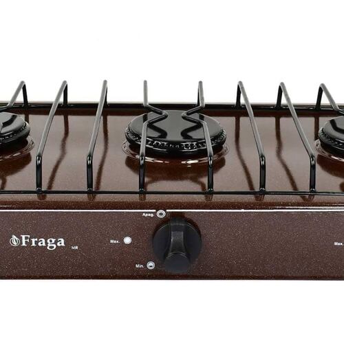 PARRILA DE MESA FRAGA P 803 PORCELANIZADA 3 QUEMADORES ORTY4.