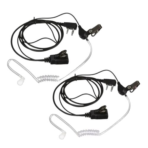 2 Audifonos Manos Libres Para Radio Talkie Kenwood Baofeng Negro
