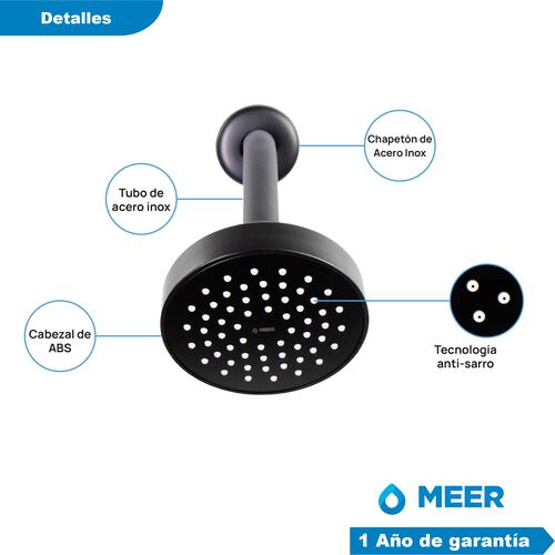 CNX Regadera para Baño con Brazo y Chapetón de Acero Inoxidable Incluidos.