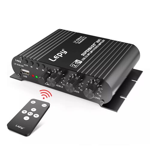 Amplificador 2.1 Hifi Stereo Subwoofer Con Bluetooth/ Remoto Negro