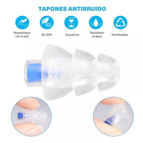 Protector Auditivo Tapones Para Oidos negro