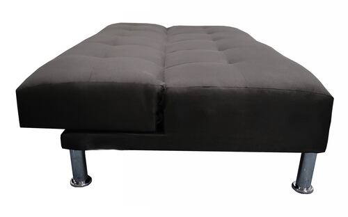Sofa Cama Vegas Lino Negro, El Bazar Store, Reclinable 3 posiciones.
