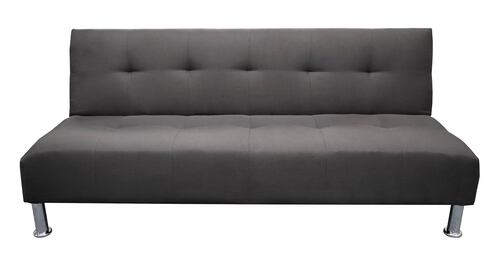 Sofa Cama Vegas Lino Negro, El Bazar Store, Reclinable 3 posiciones.