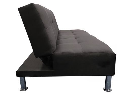 Sofa Cama Vegas Lino Negro, El Bazar Store, Reclinable 3 posiciones.