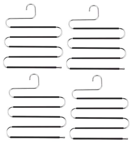 4 Ganchos Para Pantalones Perchas Acero Inoxidable