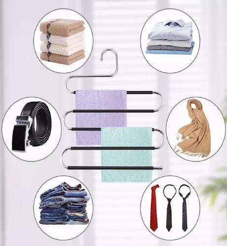 4 Ganchos Para Pantalones Perchas Acero Inoxidable