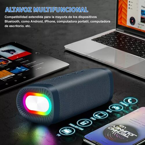 Bocina Bluetooth 5.0 Portátil Altavoces Com Fm 20w Rgb
