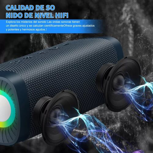 Bocina Bluetooth 5.0 Portátil Altavoces Com Fm 20w Rgb