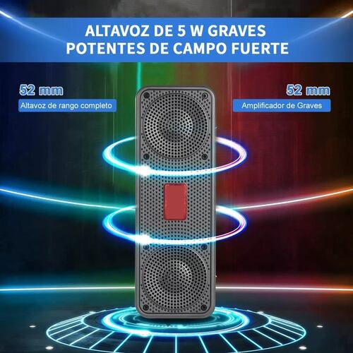 Bocinas Sonido Bluetooth 5.0 Subwoofer Altavoces Portátiles Rojo