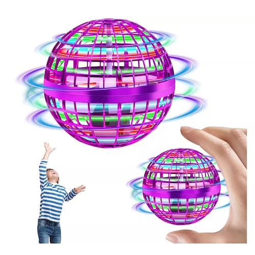 Juguete Drones Mini Para Ninos Esfera Voladora Ovni Con Luz Morada