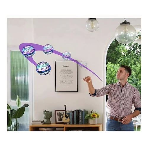 Juguete Drones Mini Para Ninos Esfera Voladora Ovni Con Luz Morada
