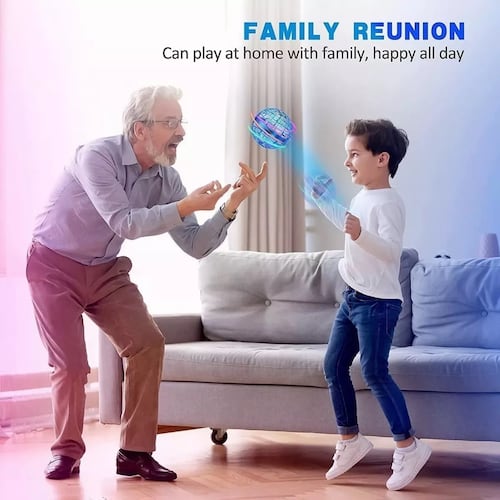 Juguete Drones Mini Para Ninos Esfera Voladora Ovni Con Luz Morada