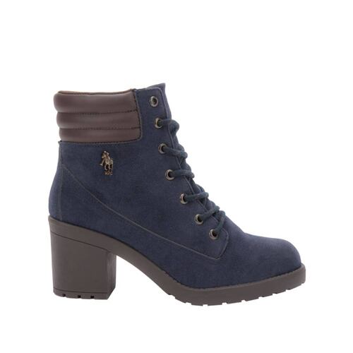 Bota militar azul marino HPC Polo de gamuza acojinado, tacón medio, mod. 1109856