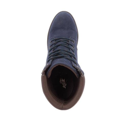 Bota militar azul marino HPC Polo de gamuza acojinado, tacón medio, mod. 1109856