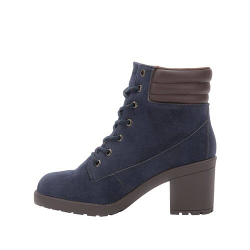 Bota militar azul marino HPC Polo de gamuza acojinado, tacón medio, mod. 1109856