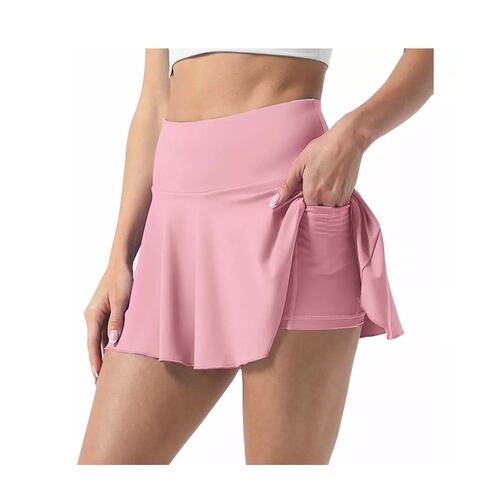 Falda De Tenis Deportiva De Yoga 2 Es 1 Pantalones Cortos Rosa L