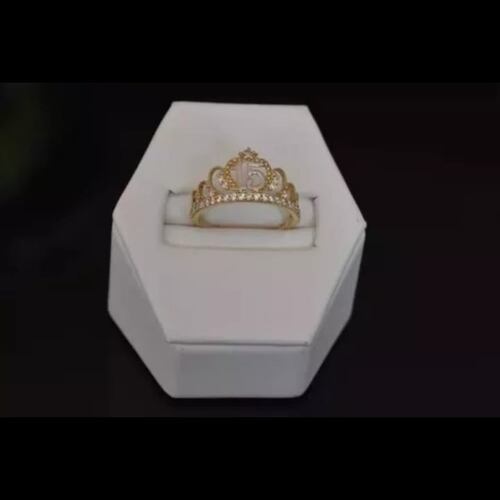 Juego Anillo Y Collar Corazon Xv Años Zirconias Oro 10 K