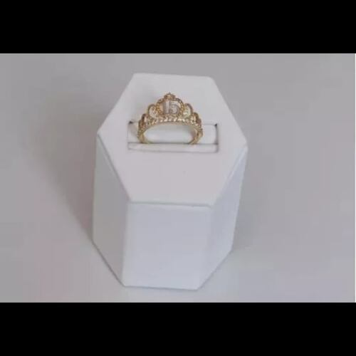 Juego Anillo Y Collar Corazon Xv Años Zirconias Oro 10 K