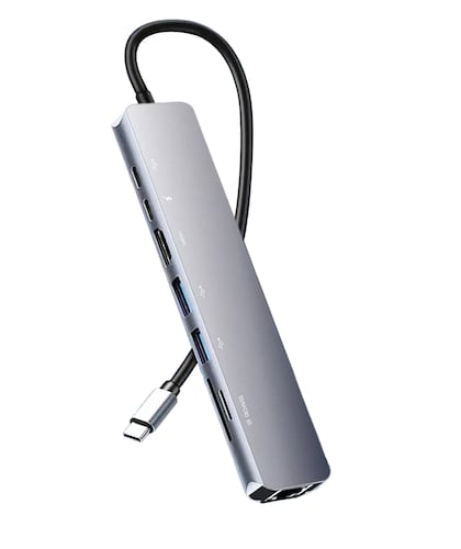 Tipo C Hub 8 En 1 Adaptador Usb C A Hdmi Con Ethernet gris