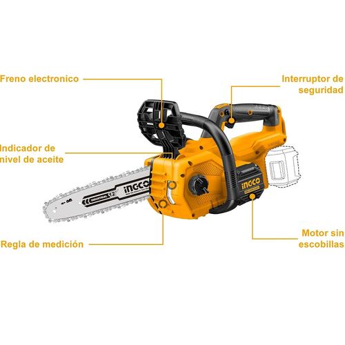 Motosierra Inalámbrica de 12" 20V Ingco CGSLI20128/2 100W