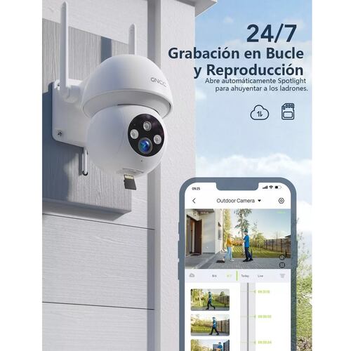 Cámaras De Seguridad Wifi Exterior Con Alarma Alexa 2k 3mp blanco