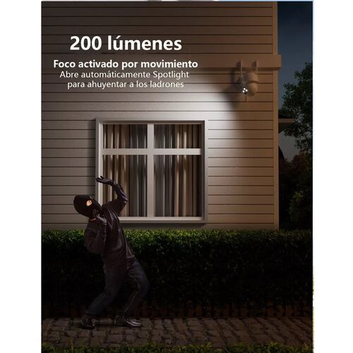 Cámaras De Seguridad Wifi Exterior Con Alarma Alexa 2k 3mp blanco