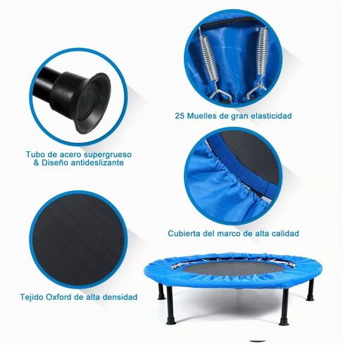 Trampolin Fitness De Tamaño Mini Con Tapete Azul