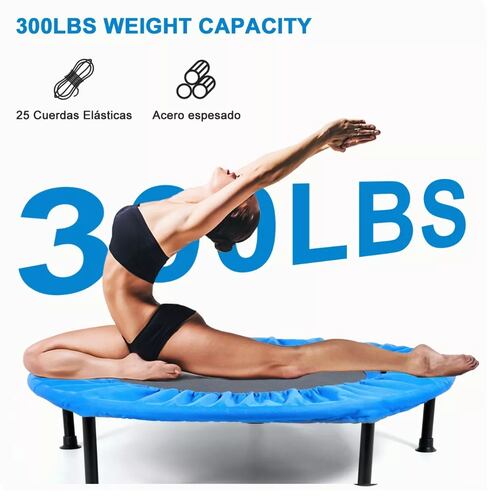 Trampolin Fitness De Tamaño Mini Con Tapete Azul