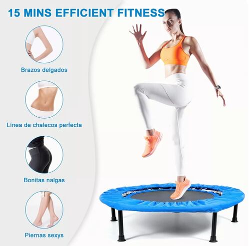 Trampolin Fitness De Tamaño Mini Con Tapete Azul
