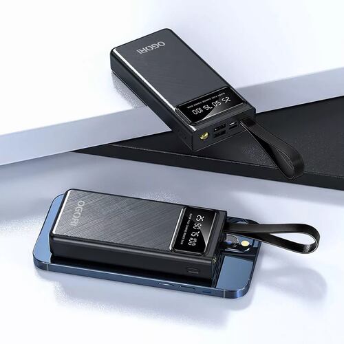 Power Bank Negro Portatil 30000mah Dual Puerto Con Linterna 
