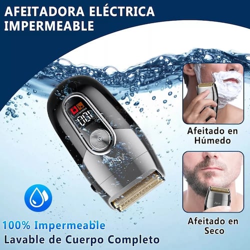 Afeitadora Rasuradora Eléctrica Barba Cortadora de Cabello Negro