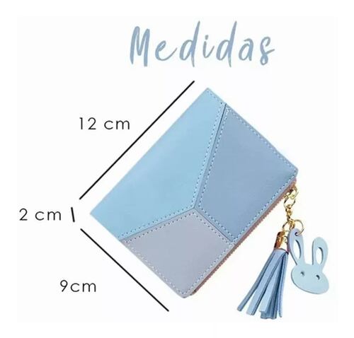 Monedero De Mujer Con Elegante Llavero Azul