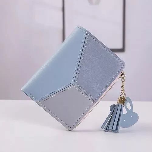 Monedero De Mujer Con Elegante Llavero Azul