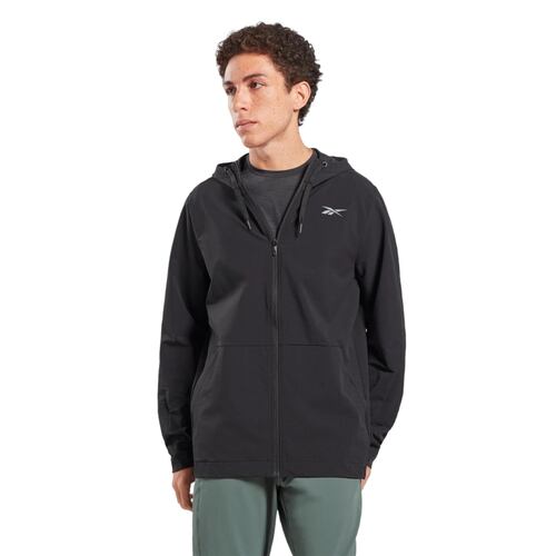 CHAMARRA REEBOK HOMBRE NEGRO REEBOK WOVEN FZ HR6162.