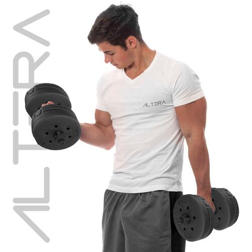 Set de Pesas y Mancuernas 10KG Altera 5 en 1 Discos de Pesas Ajustables con Varilla de Conexión Gimnasio en Casa Gimnasio