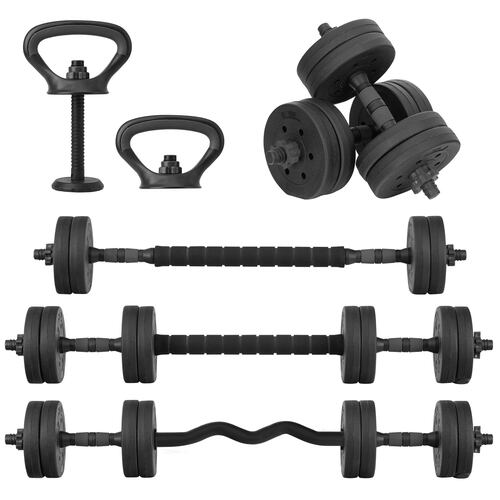 Set de Pesas y Mancuernas 15KG Altera  5 en 1 Discos de Pesas Ajustables con Varilla de Conexión Gimnasio en Casa Gimnasio