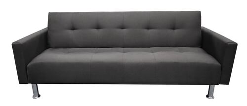 Sofa Cama Paris 3 Posiciones, Brazos Movibles, Negro, El Bazar Store.