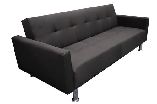 Sofa Cama Paris 3 Posiciones, Brazos Movibles, Negro, El Bazar Store.