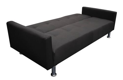 Sofa Cama Paris 3 Posiciones, Brazos Movibles, Negro, El Bazar Store.