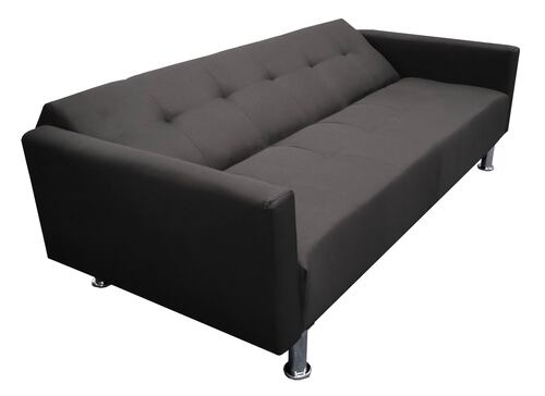 Sofa Cama Paris 3 Posiciones, Brazos Movibles, Negro, El Bazar Store.