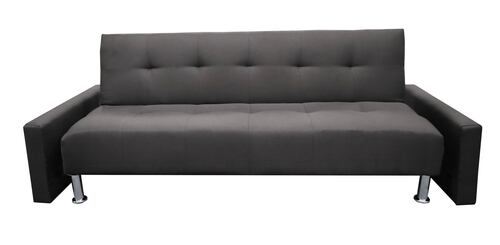 Sofa Cama Paris 3 Posiciones, Brazos Movibles, Negro, El Bazar Store.