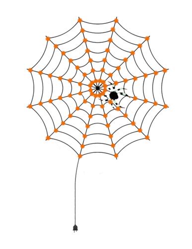 Luces serie para Halloween spider web telaraña 110cm diámetro 96 luces 8 modos de uso con temporizador Artego.