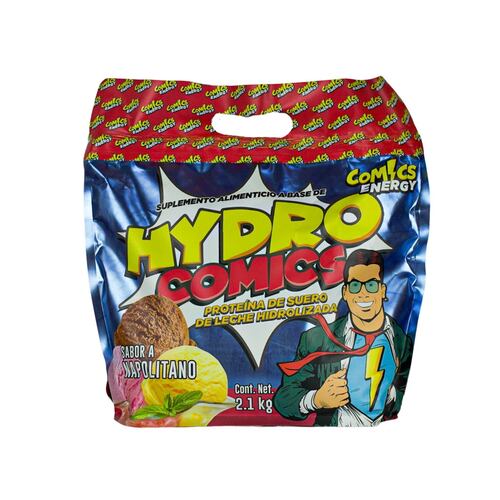 Comics Energy | Hydro Comics | Proteína Whey hidrolizada | Sabor Napolitano | 60 Porciones | 2.1 kg 